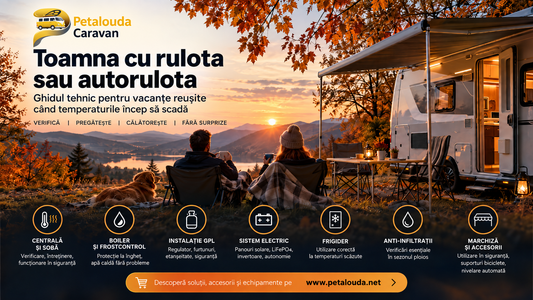 Rulotă și autorulotă toamna: ghid tehnic pentru încălzire, GPL, LiFePO4, solar și vacanțe fără probleme