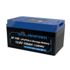 Acumulator litiu cu incalzire LifePO4, 12.8V/100Ah, IP65, Bluetooth, Solarfam SF-100