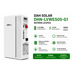Baterie LIFEPO4, 5.12 kW, peste 6000 de cicluri, celule EVE, WIFI/BT DAH SOLAR DHN-LVWES05-G1