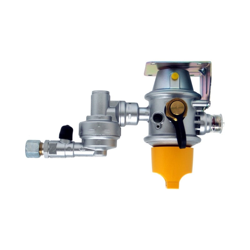 Regulator pentru 2 butelii, pozitie orizontala, 30mbar, 1.5 kg/h, GOK Caramatic DriveTwo CS30